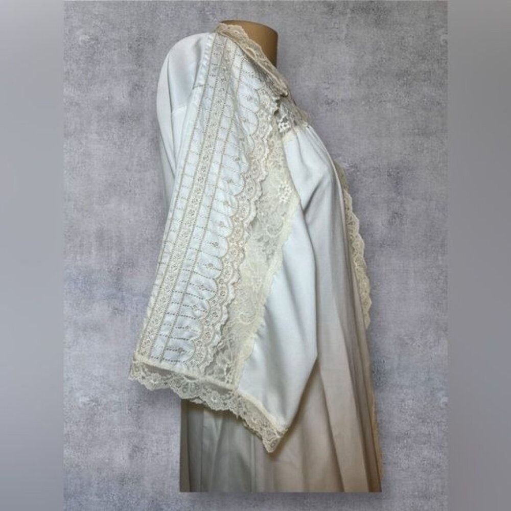 Vintage Victoria's Secret Ivory Satin Peignoir & Nightgown Set - Size M - Picture 5 of 12